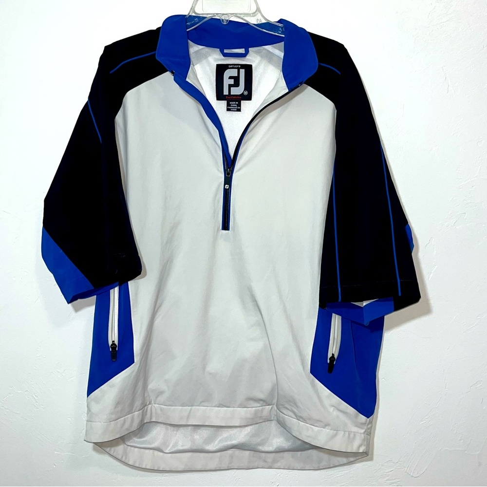 FootJoy Dryjoy Tour Collection Half Zip Short Sleeve Golf Wind Shirt - Picture 2 of 10